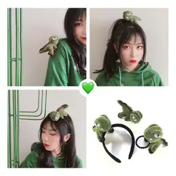 Cartoon big dinosaur doll cute headband Korean Internet celebrity super cute face wash selling cute soft girl headband female