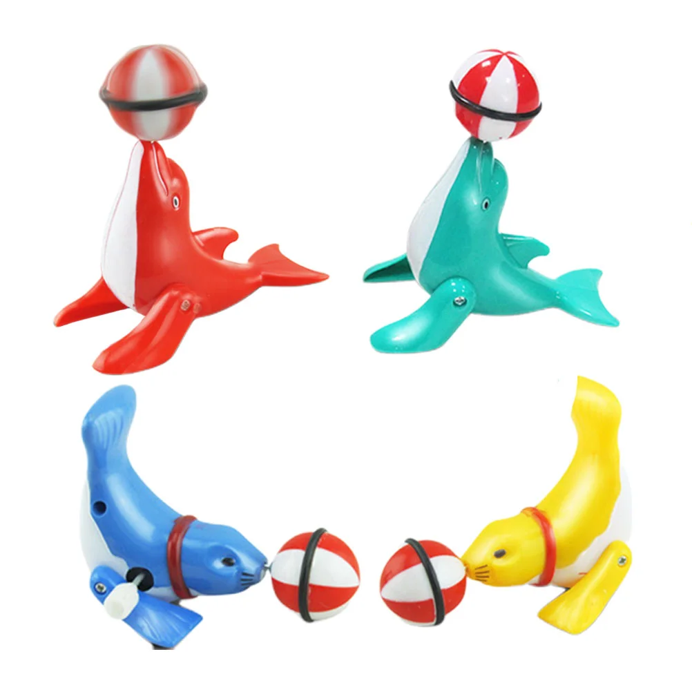 

4 Pcs Easy to Grasp Toys Seal Wind-up Walking Model Crawl Lifelike Clockwork Chase