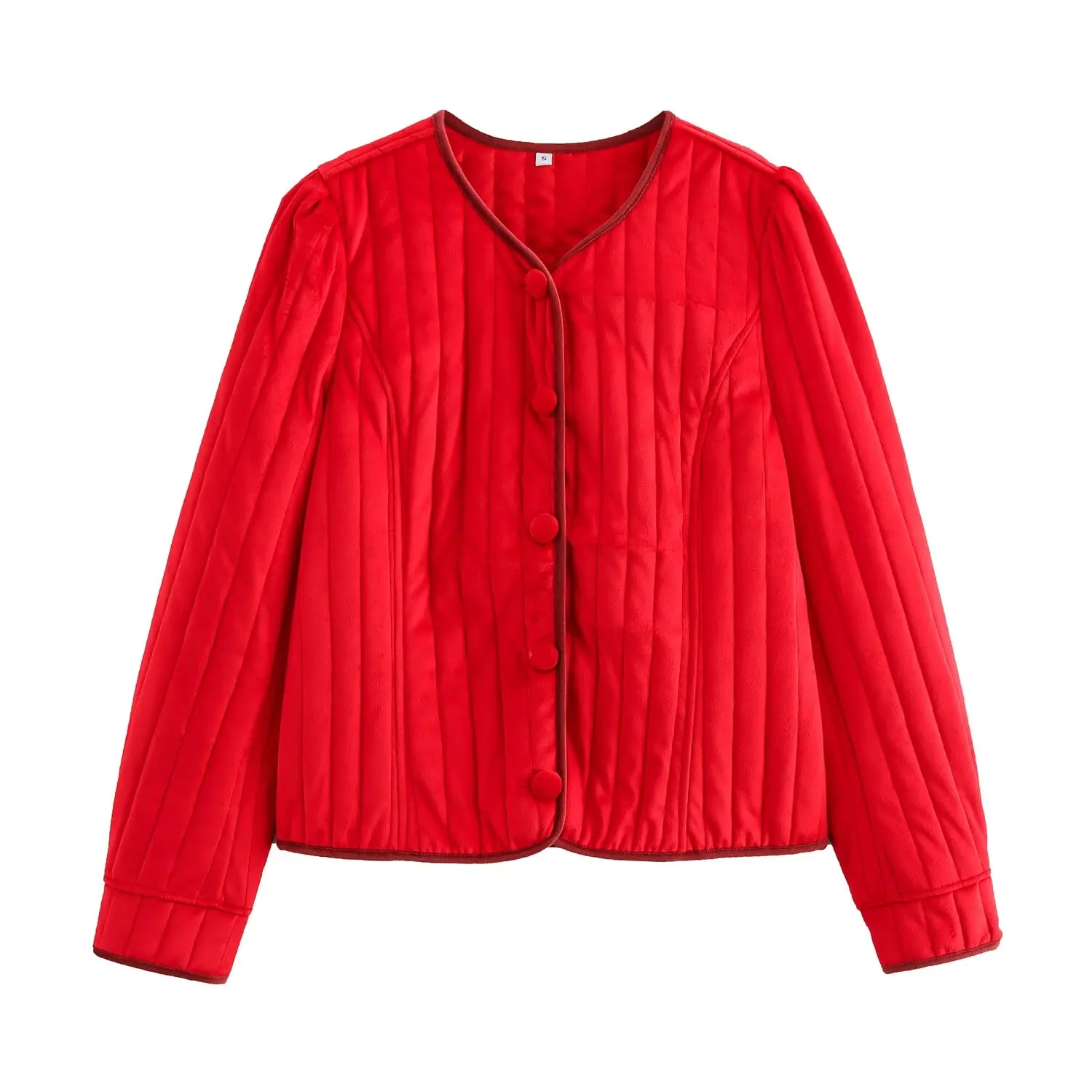 

2024 Autumn New Women's Clothing Style Fashionable and Versatile Simple Velvet Splicing Short Cotton Jacket