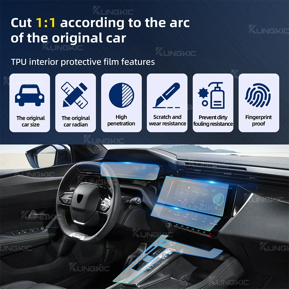 ฟิล์มกันรอยหน้าจอระบบนำทาง GPS สำหรับรถยนต์เปอโยต์ 408 ปี 2023 2024 2025 ฟิล์ม TPU สำหรับแผงเกียร์ สติ๊กเกอร์ตกแต่งภายใน