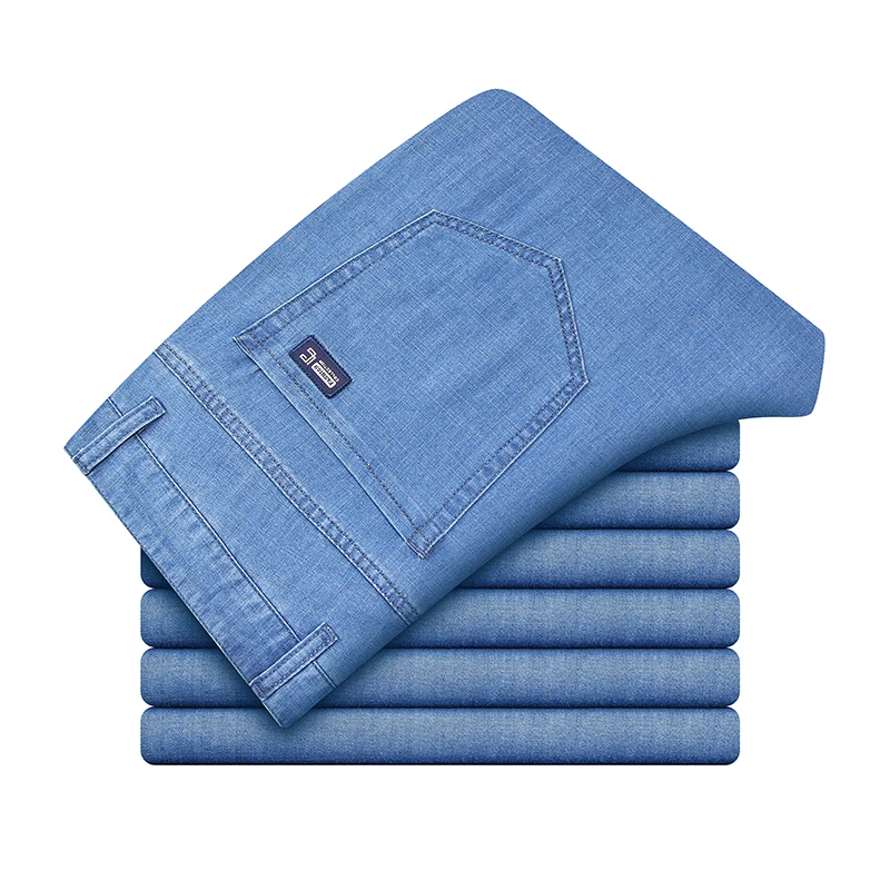 

2026 Thin or Thick Material New Men's Straight Luxury Jeans Business Leisure Classic Stretch Soft Pants Denim Trousers Male