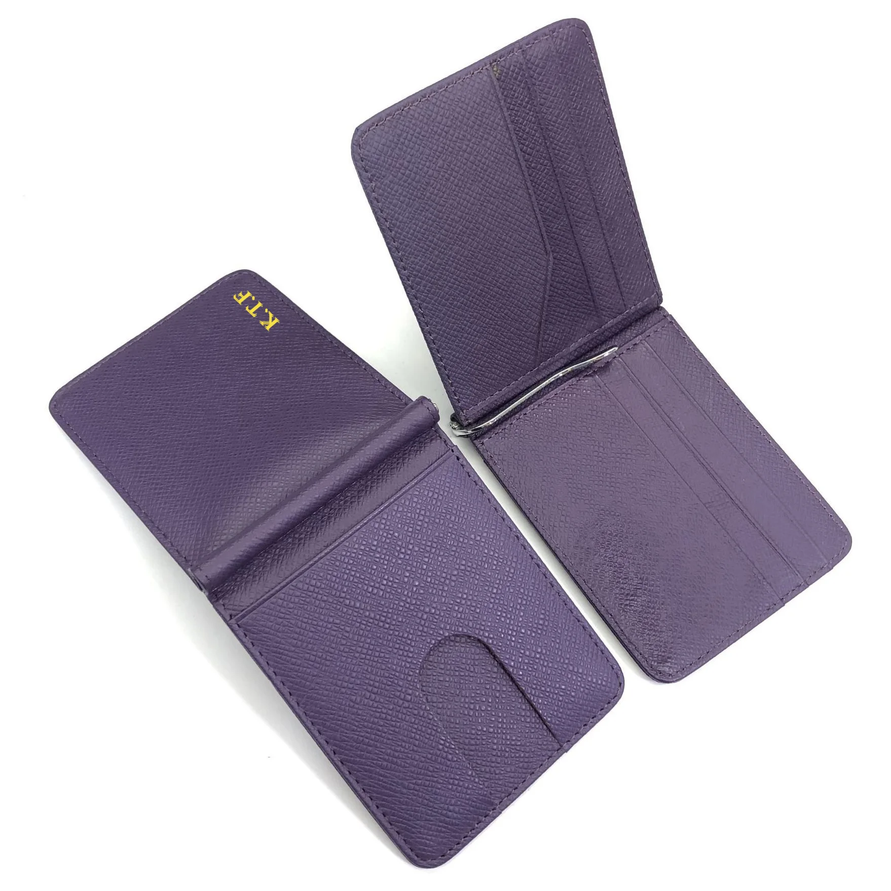 Luxury Cowhide Men Money Clip Custom Name 100% Genuine Leather Women BIfold Short Wallet Personalize Gift Slim Retro Card Holder