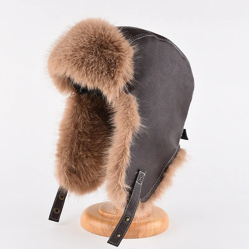 Ushanka Unisex Autumn And Winter All-matching Fleece-lined Thickened Flight Helmet Cycling Plush Cold-proof Warm Earflaps Cap 5