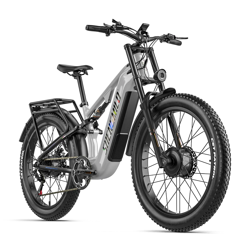 Shengmilo S600 Pro All-Terrain Elektrische Fiets, 48V25AH Batterij, Elektrische Mountainbike voor Volwassenen, Dubbele Motor, 26 Inch E-bike, Elektrische fiets met dikke banden, e-bikes