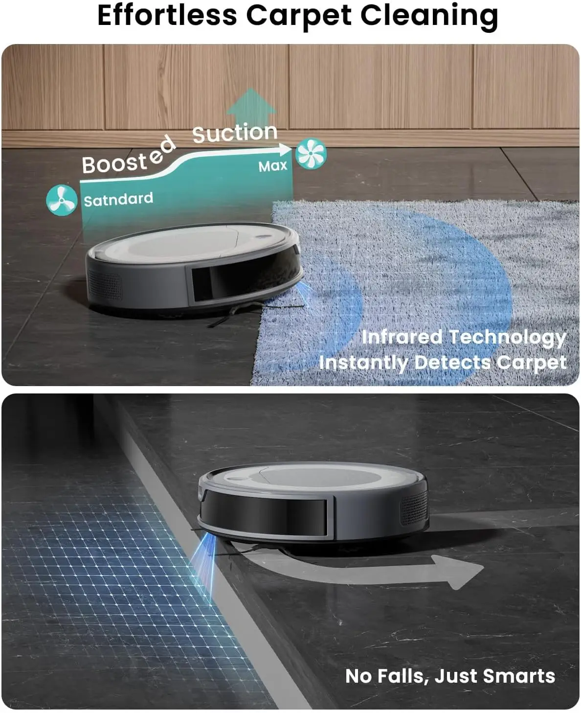 Ultra-Slim Robot Vacuum and Mop with 6000Pa Suction, ToF LiDAR Navigation, 170min Runtime, for Pet Hair and Home view 6