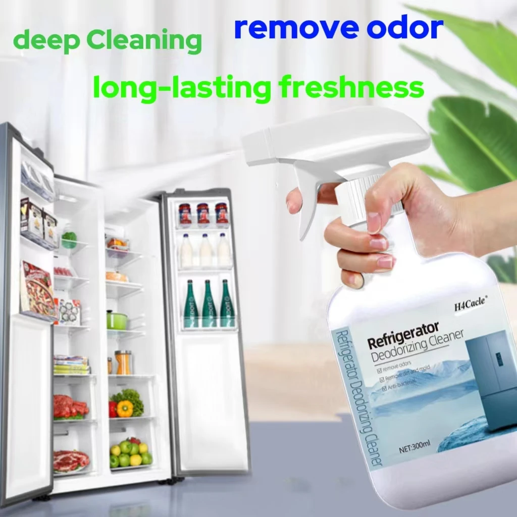 Refrigerator Cleaner Spray Fridge Deodorizer Sticky Residue Remover Odor Eliminator Freshener Essential Restaurant Kitchen