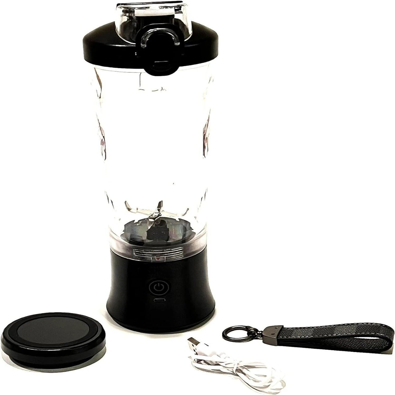 Stylish MuSOKI's Portable Black Blender with Large 600ML Capacity for On-the-Go Blending