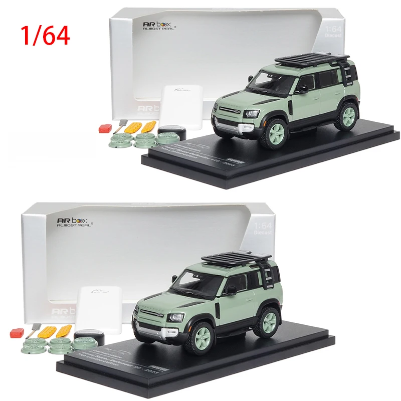 Diecast 1/64 Size AR Land Rover Model Car Land Rover 90 110 Suv Alloy Car Model 75th Collection Display Hobby Original Box