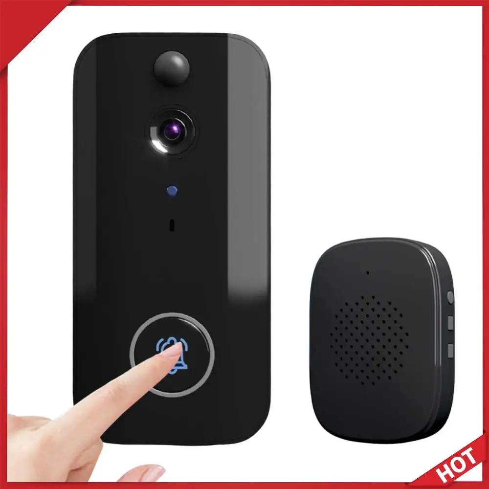 WiFi Wireless Video Doorbell IR Night Vision Doorbell Camera 2-Way Talk Smart Door Bell for Home Security Alarm System