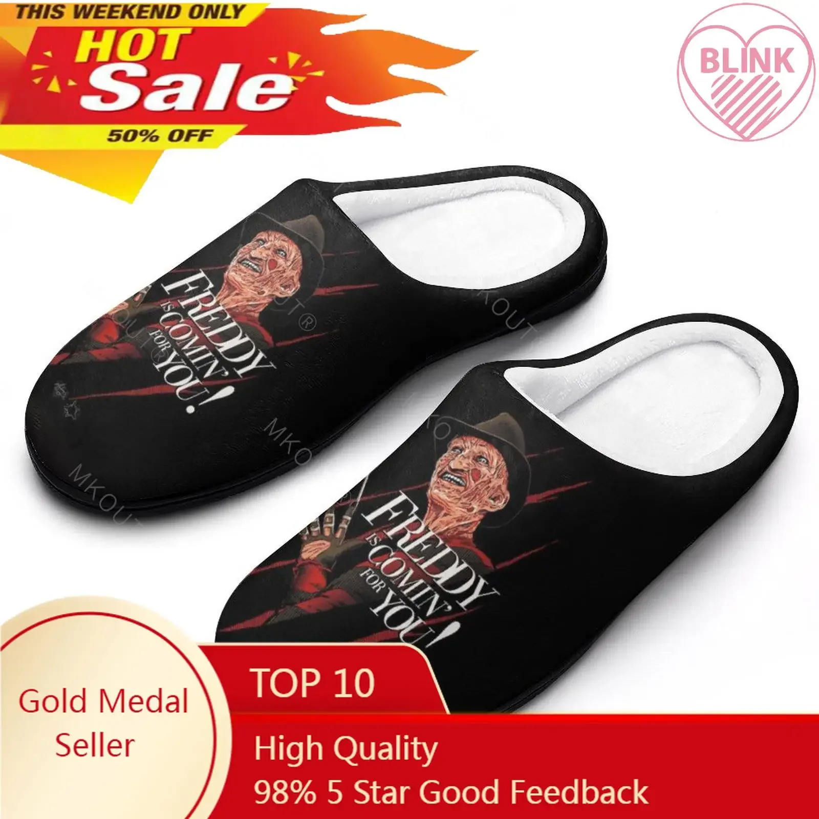 Winter Warm Slippers Freddy Krueger 15 Men Women Cotton Slides Non-Slip Couple Indoor House  Flat Loafer Pantofolefoam Shoes