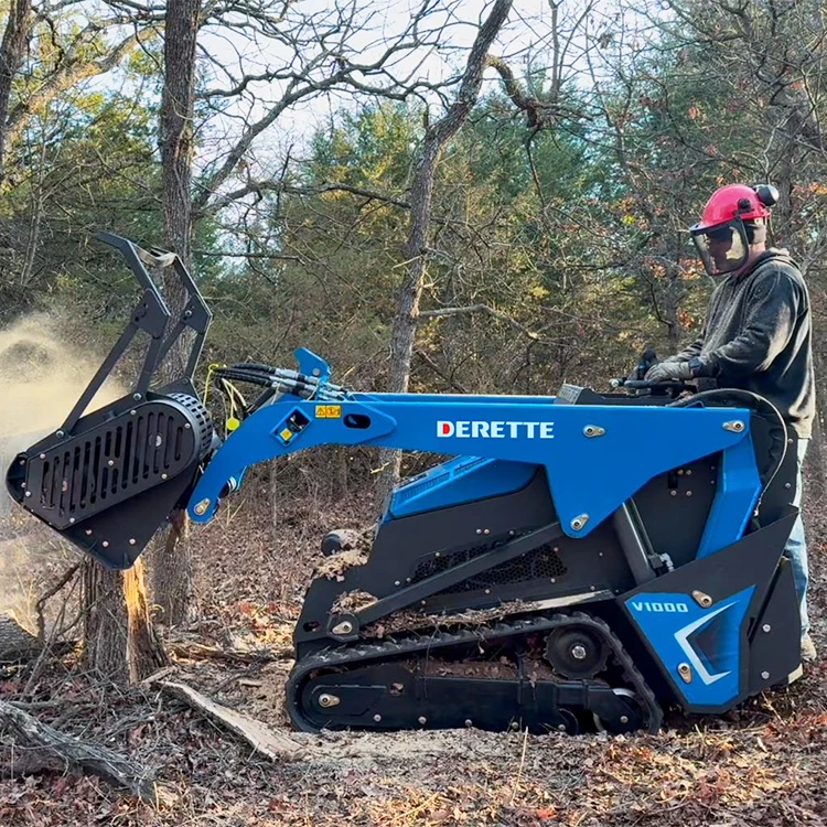 Chinese Factory Forestry Mulcher for Large Hydraulic Flow Derette V1000 Mini Front Skid Steer Loader