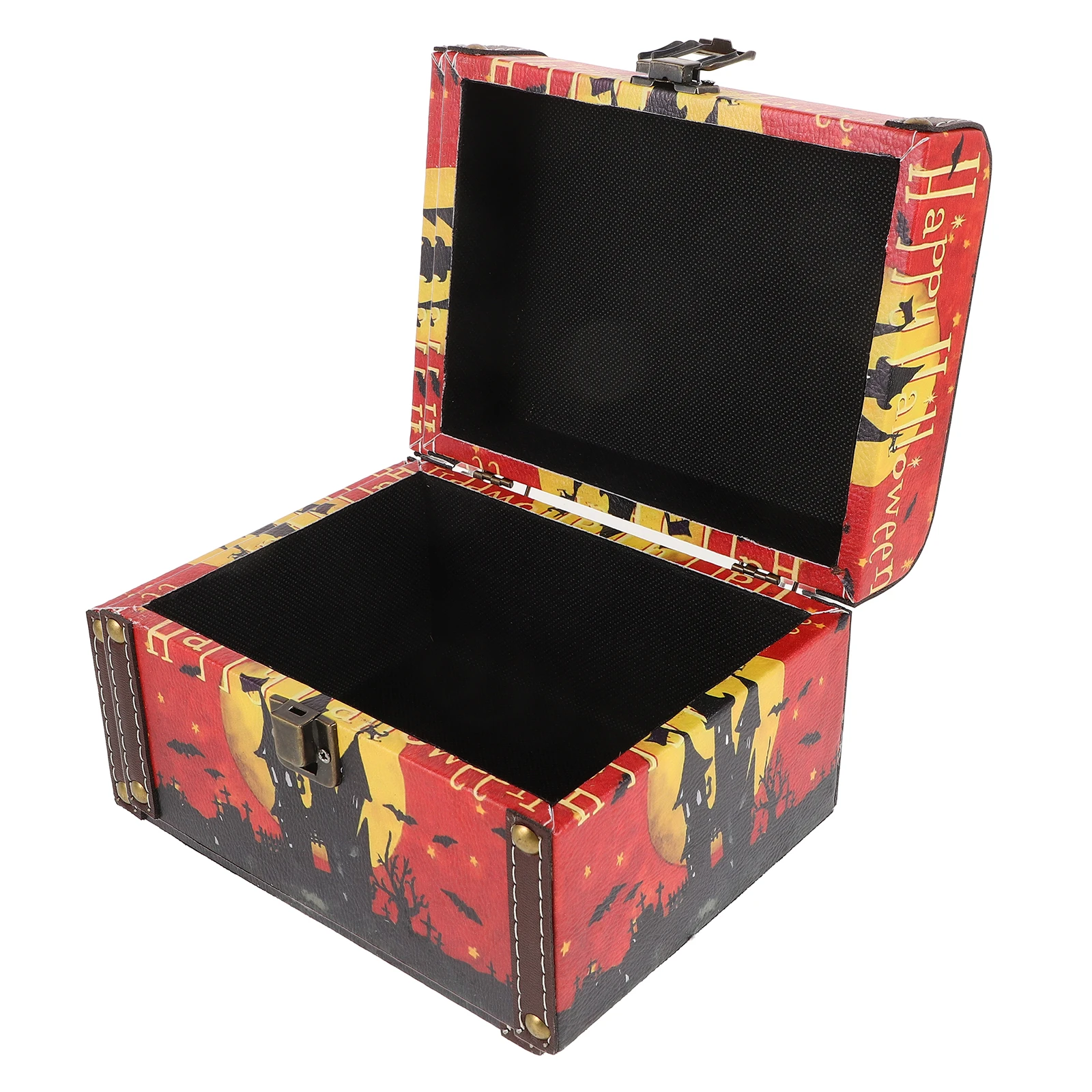 

Wooden Storage Box Halloween Small Treasure Chest Jewelry Sundries High Quality Decorative Keepsake Wood Crafts Storage