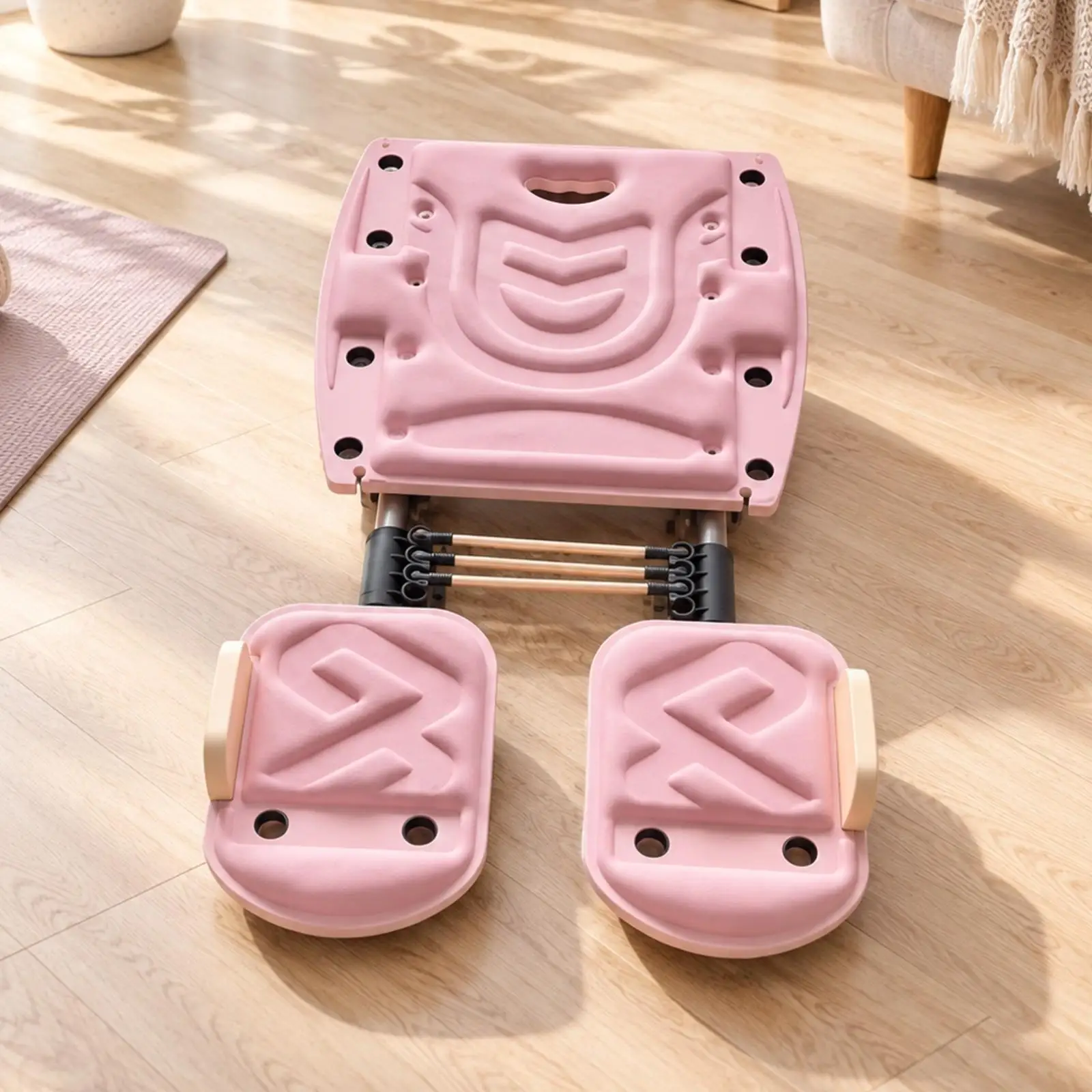 Solid Wood Pilates Core Yoga Bed for Home Exercise Core Training Board with Foot Rest for Balance Flexibility Workout Equipment