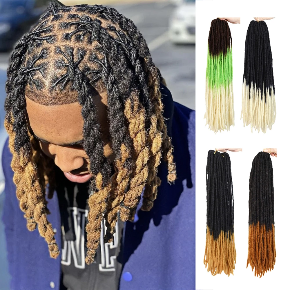 20 Inch Pro Locks Crochet Hair Synthetic Soft Dreadlocks Ombre Braiding Hair Extensions 80 Stands/Pack For Women
