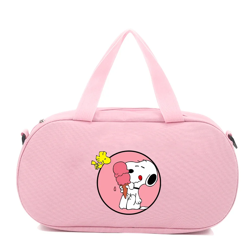 Snoopys Peanut Duffle Bag Men Women Yoga Gym Shoulder Hand Bag Girl Cute Anime Cartoon Printing Outdoor Travel Female Duffle Bag