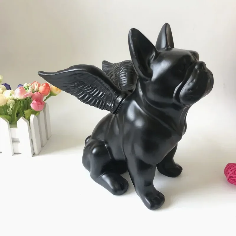 

Simple Modern Home Decoration Accessories Black Gold Bulldog Ceramic Dog Crafts Living Room Entrance Desktop Decor Ideas