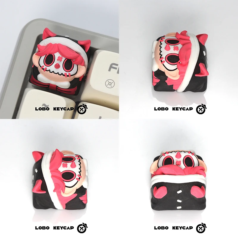 Undead Theme Keycaps 1pcs Chrry Profile Mechanical Keyboards Resin Cross Shaft 3d Anime Game Cartoon Cute Collection Gift Keycap