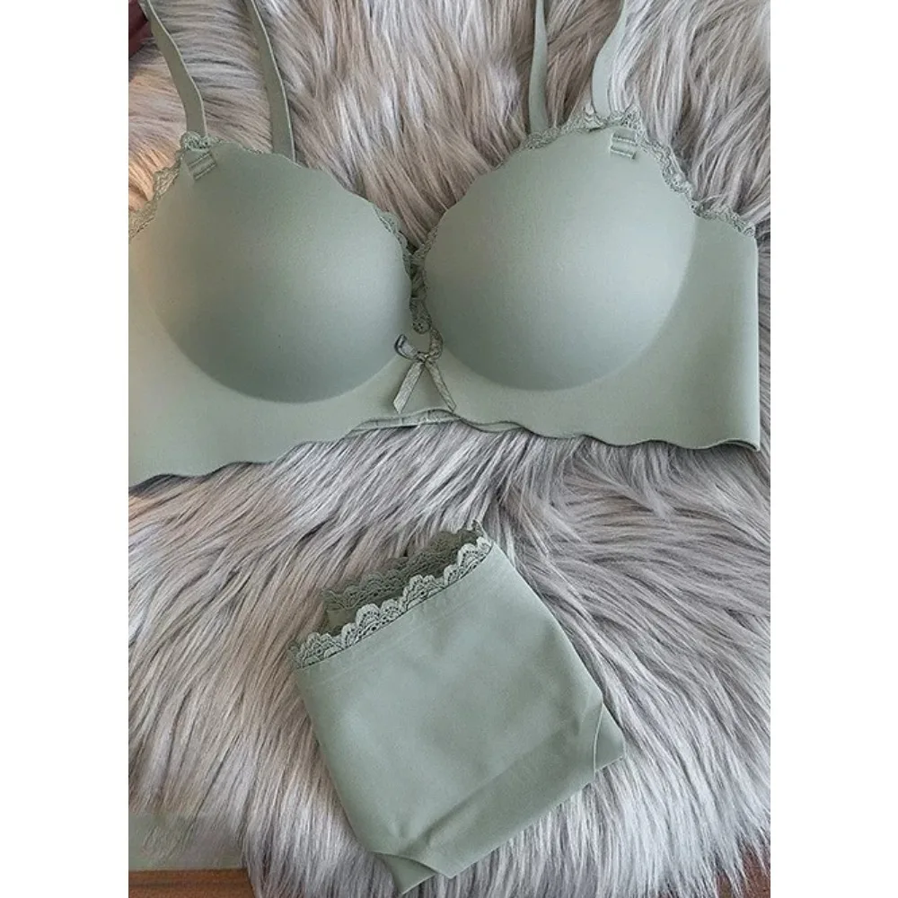 Sexy Damen Weicher Nahtloser BH-Set 32-38, Einteiliger Push-Up-BH, Anti-Sag-Seitenstütze für kleine Brüste, Alltagsunterwäsche