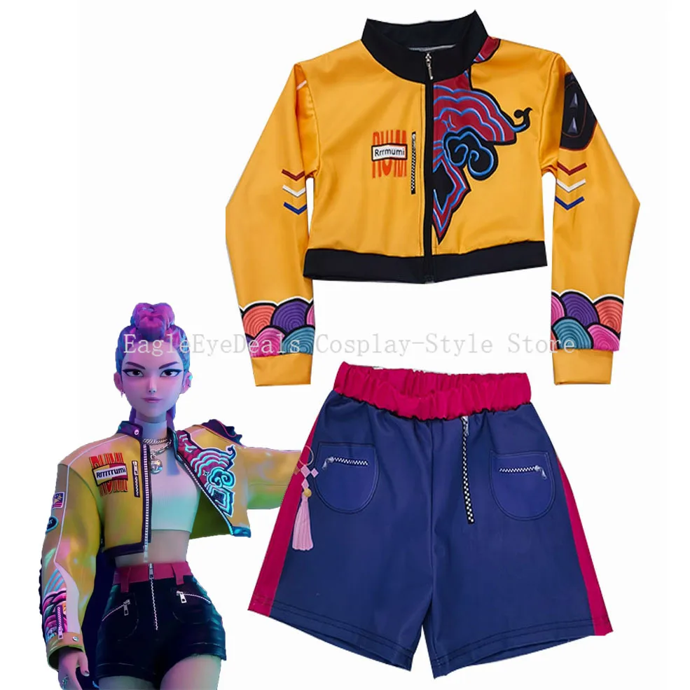 Disfraz de Kpop Demon Hunters Rumi Mira Zoey, conjunto de uniforme de juego de rol de fantasía, pantalones superiores, trajes de vestir para Halloween, fiesta de Carnaval
