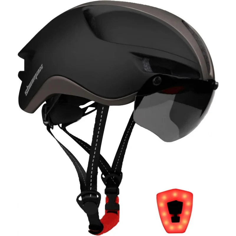 

Shinmax Helmet, Detachable Magnetic Goggles & USB LED Light, Road/Mountain, Adjustable Ultra-Light for Men Women SM-T88