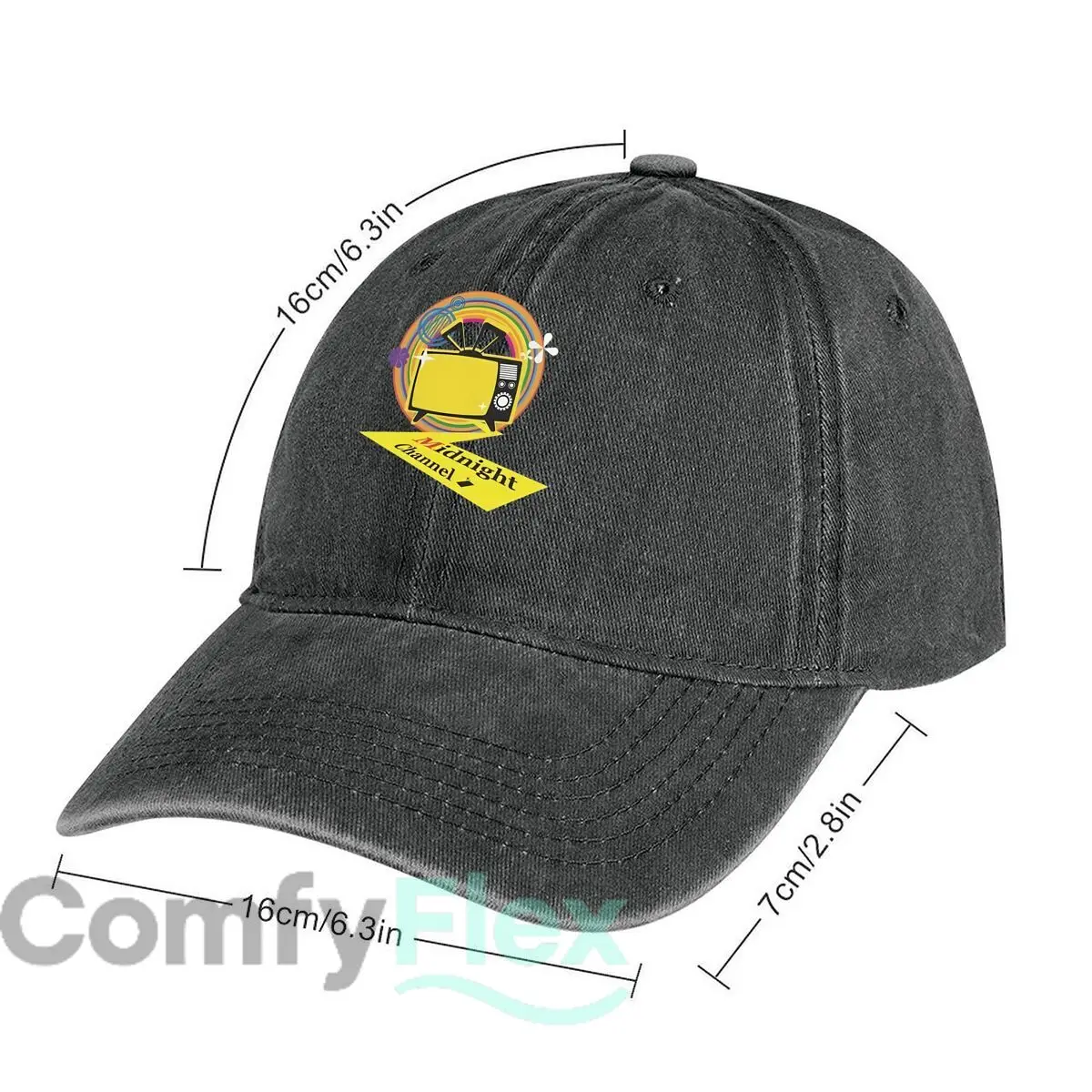 Midnight Channel Retro TV Fashion Washed Baseball Cap Hat Outdoor Activities