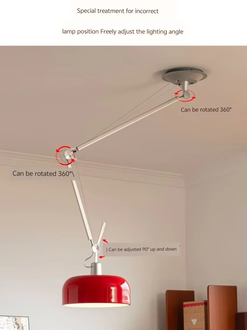 Swing arm adjustable pendant lamp, minimalist industrial style pendant lamp, folding wall lamp for dining room and bedroom