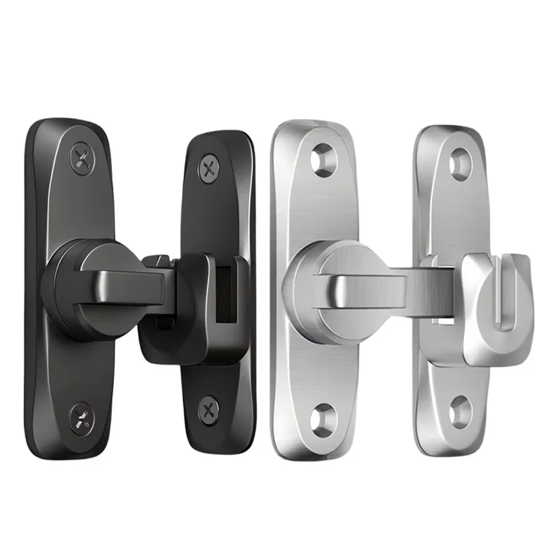 

BNVN-Flipping Latch Door Lock Aluminum Alloy Heavy Duty Flipping Door Latch Anti-Theft Hardware 90/180 Swing Door Latch