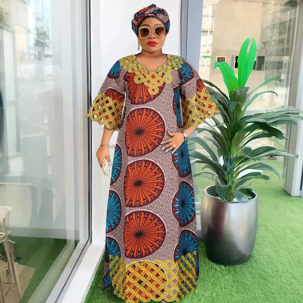 

African Dresses for Women Traditional Africa Clothing Dashiki Ankara Outfits Gown Abayas Robe Muslim Kaftan Maxi Long Dress