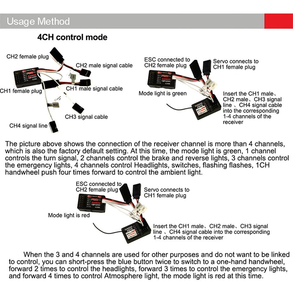 FZD LED-Controller-Modul-Lichtsystem für DumboRC X4 X5 X6 X6P Sender JJRC 1/10 1/8 TRX4 Axial SCX10 D90 RC Auto Boot
