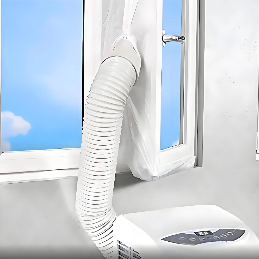 AirLock Window Seal for Portable Air Conditioner, 3m 4m Flexible Cloth Sealing Plate Window Seal with Zip and Adhesive Fast