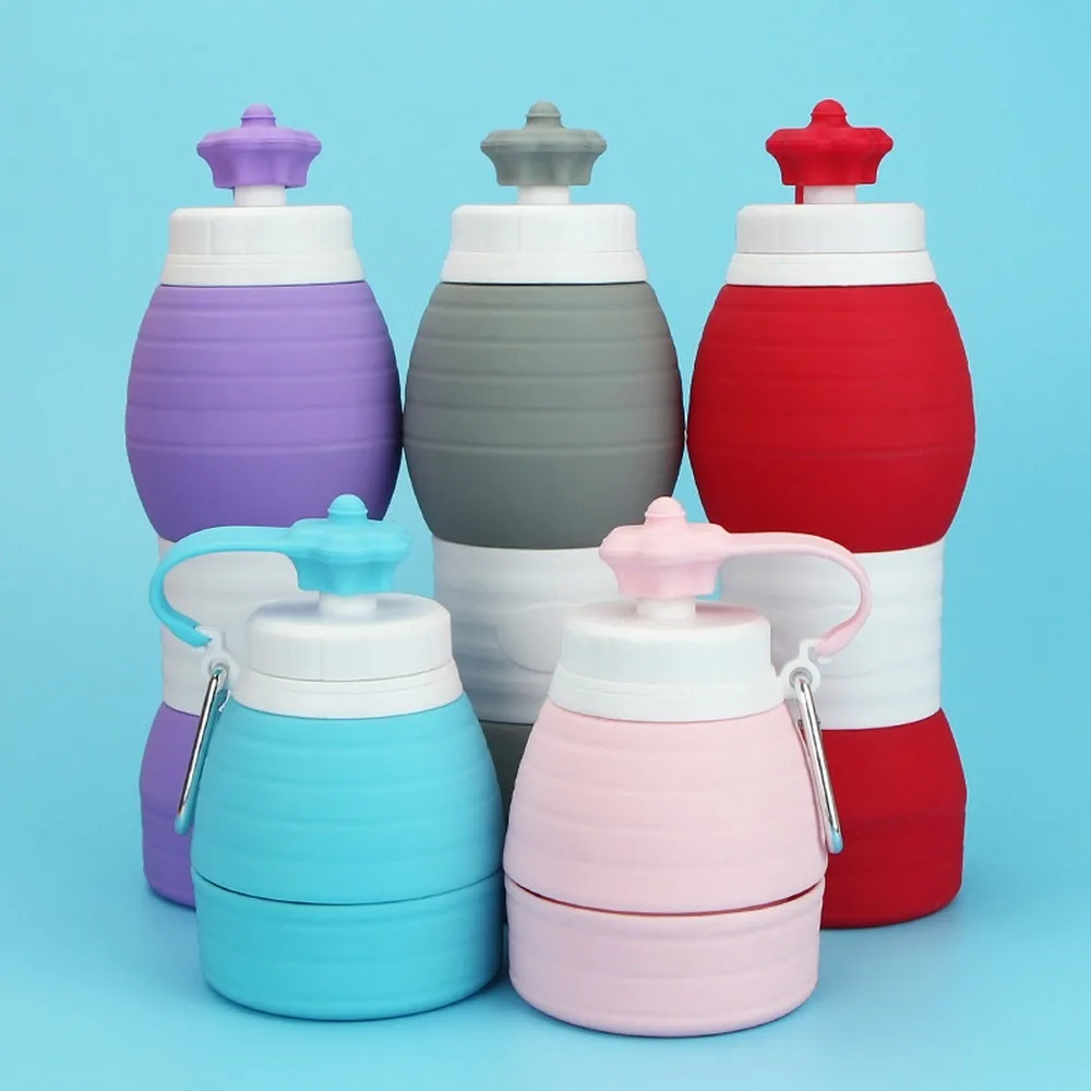 Collapsible Silicone Water Bottle Portable Folding Cup Outdoor Hiking Cycling Travel Ready Stock