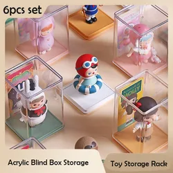 Handmade Gabinete Transparente para Toy Display, Clear Frame Organizer, Empilhável Box, Play Blind Storage, Handmade Play, 6PCs