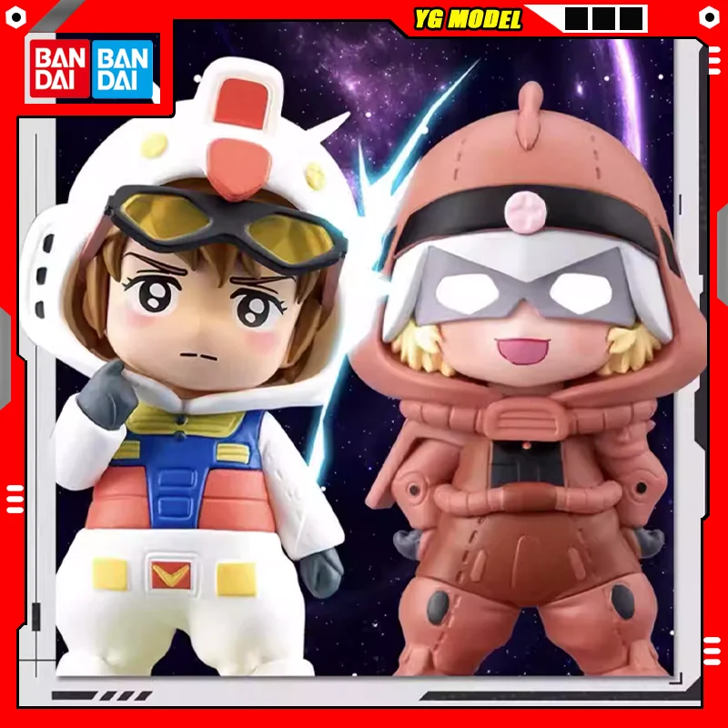 

Bandai Gundam NFIGURE Amuro Ray CharAznable HamanKarn Judau Ashta Action Figures Model Q Pajamars Standing Posture Doll Original