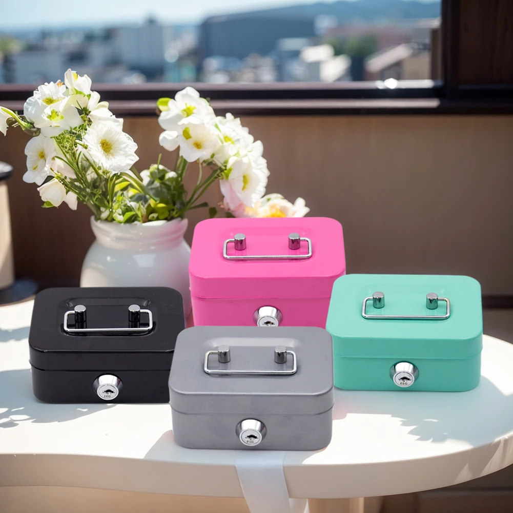 حصالة معدنية على شكل حيوان مع صندوق نقود بقفل مفتاح 4.53x3.78x2.28 بوصة صندوق توفير المال صندوق تخزين صغير للبالغين والأطفال هدية عيد ميلاد