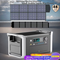 SUKFLOW Portable Power Station 2400W 2600W 1800W 1600W Solar Generator 1024Wh 2048Wh Camping Emergency Power Bank, 8pcs Output