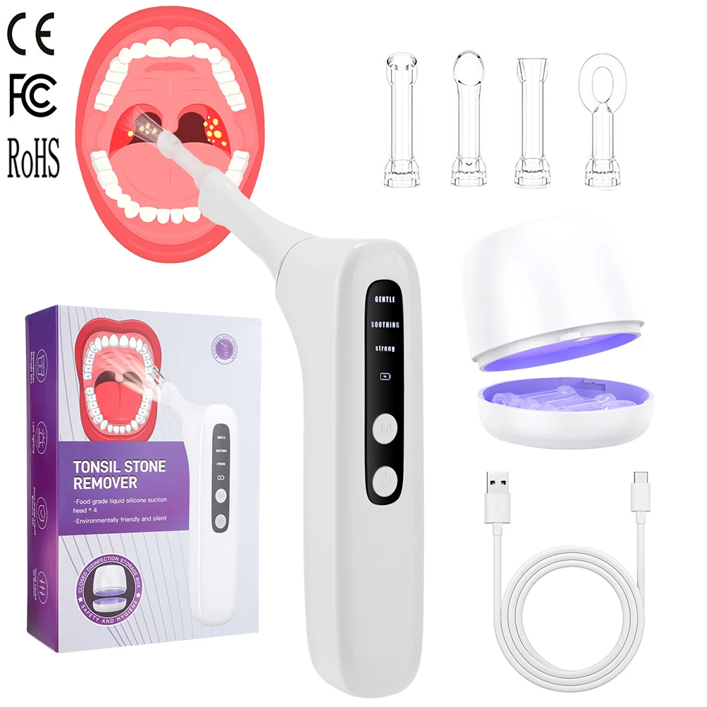

Electric Tonsil Stone Remover With Irrigation Syringe Instant Suction Vacuum Tonsil Stone Removal Kit Mouth Clean Tool Oral Car