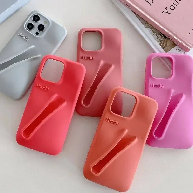 Etui na telefon iPhone 16 15 14 Pro Max Lip Gloss Etui na telefon 3D Lipstick Cover Holder Fashion Protect Etui na iPhone Watch gumowa osłona