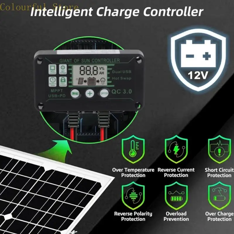 X7XD 40W مجموعات الألواح الشمسية المحمولة في حالات الطوارئ لوحة شحن الطاقة الشمسية #6