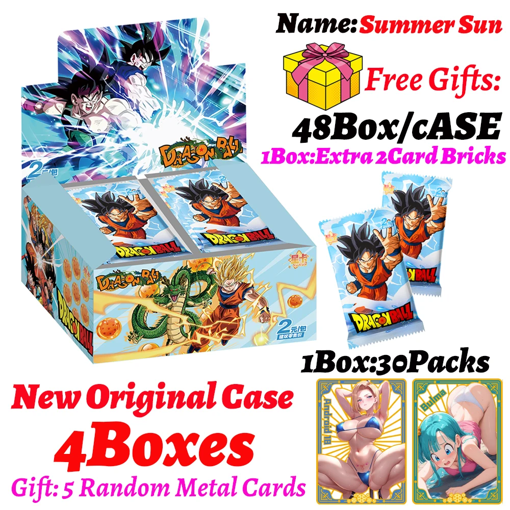 

Wholesales 4 Box Dragon Ball Collection Cards Goku Saiyan Trading Proxy Flash Cards Gam Anime Battle Carte for Children Gift Toy