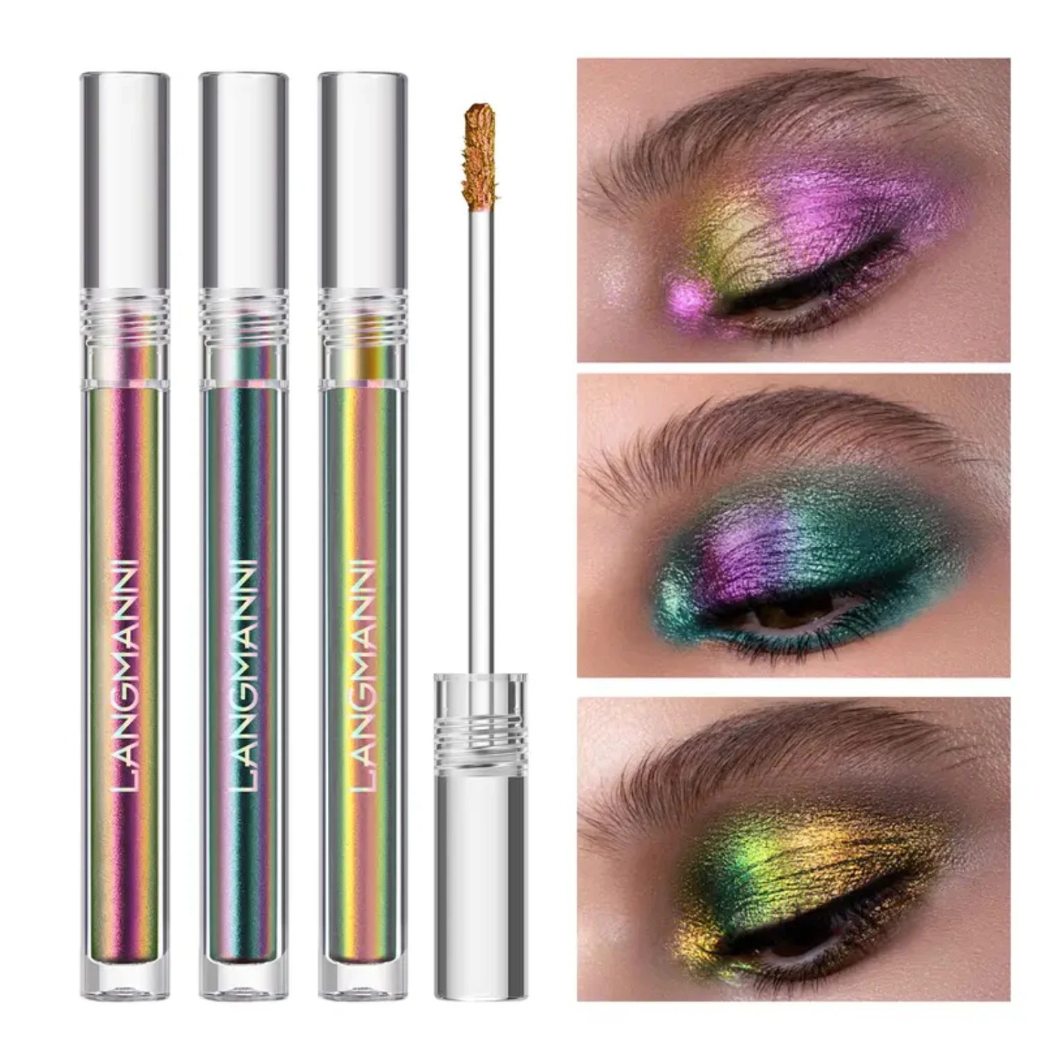 Juego de 3 piezas de sombra de ojos líquida de diamante para Halloween, aspecto brillante, decoración del hogar, rosa, Regalo para mamá, decoración de nubes, palo de luz Txt