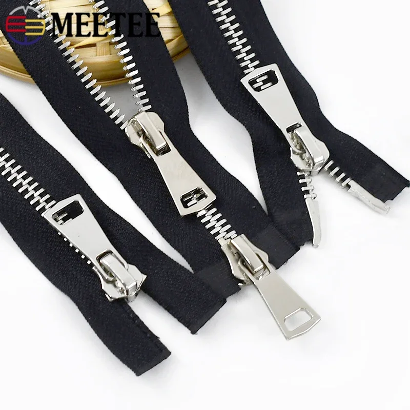 1Pc 8# 10# Metal Zipper 70-100cm Double Slider Open End Zip Repair Kit Backpack Clothes Jacket Down Sewing Supplies Accessories