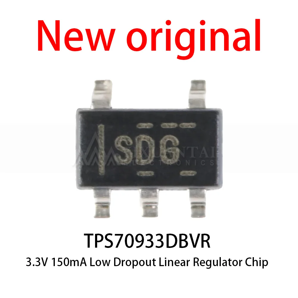 10-100Pcs/Lot New original TPS70933DBVR SOT23-5 3.3V 150mA low dropout linear regulator chip 
