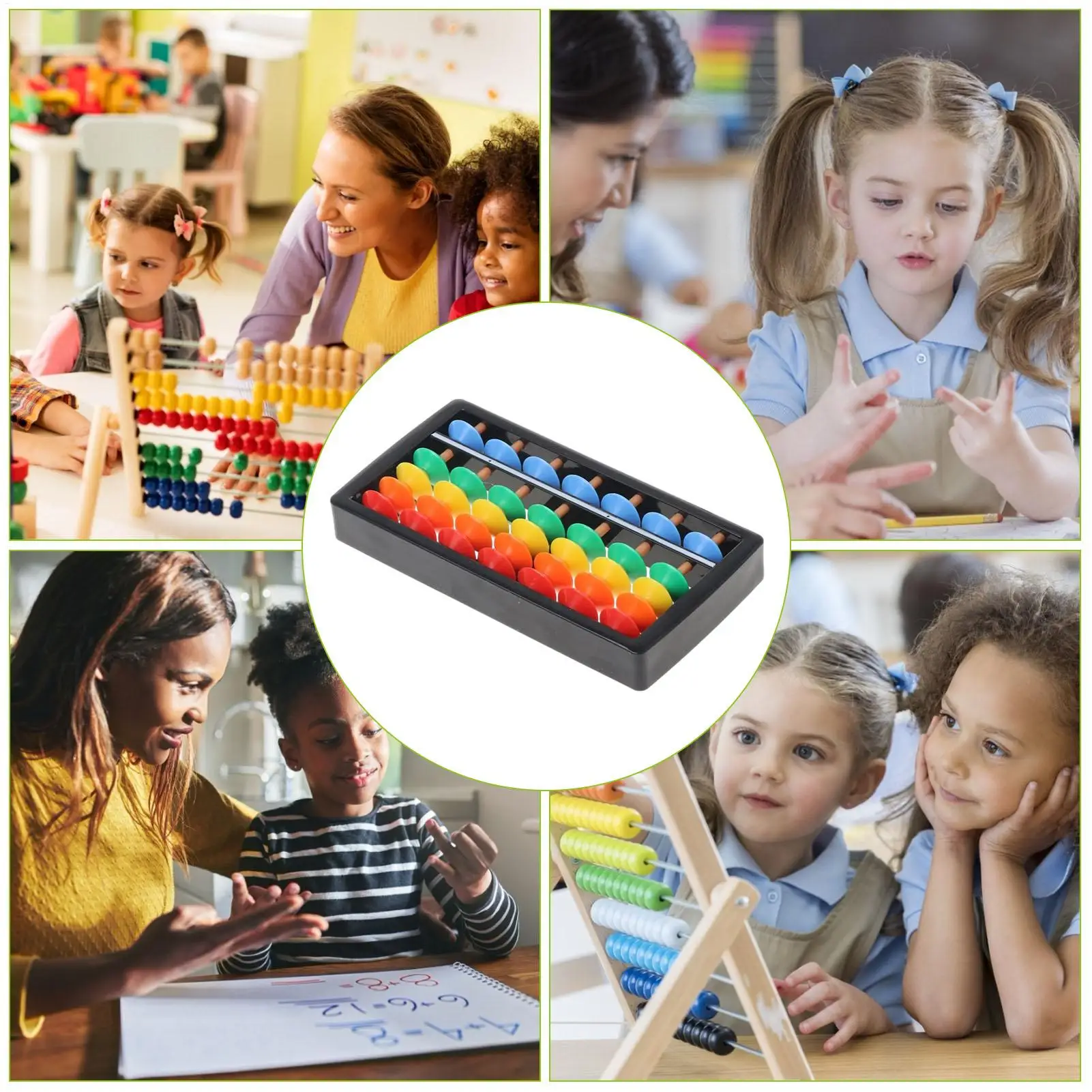 Small 7 Column Plastic Abacus Montessori Math Toy Colorful Beads Arithmetic Calculating Tool Kids Educational Teaching Aid