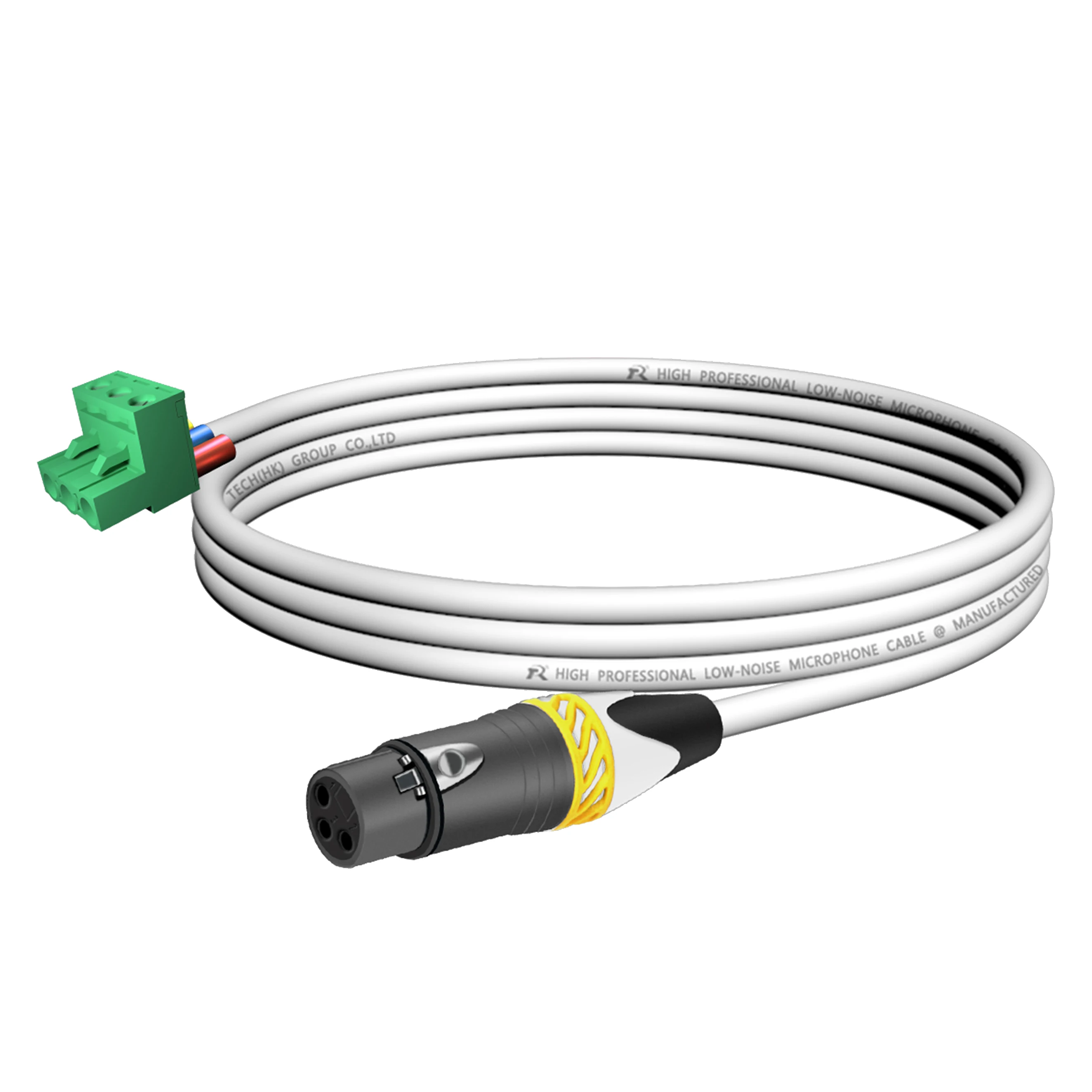 1 Stück Phoenix-zu-XLR-Audiokabel, Abgeschirmtes Kabel mit XLR-Stecker/Buchse und Gelber Rutschfester Zugentlastung – Detail 20
