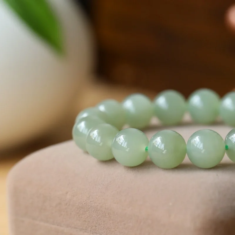 Sunny Water 12mm108 Beads Warm Hetian Jade Bracelet