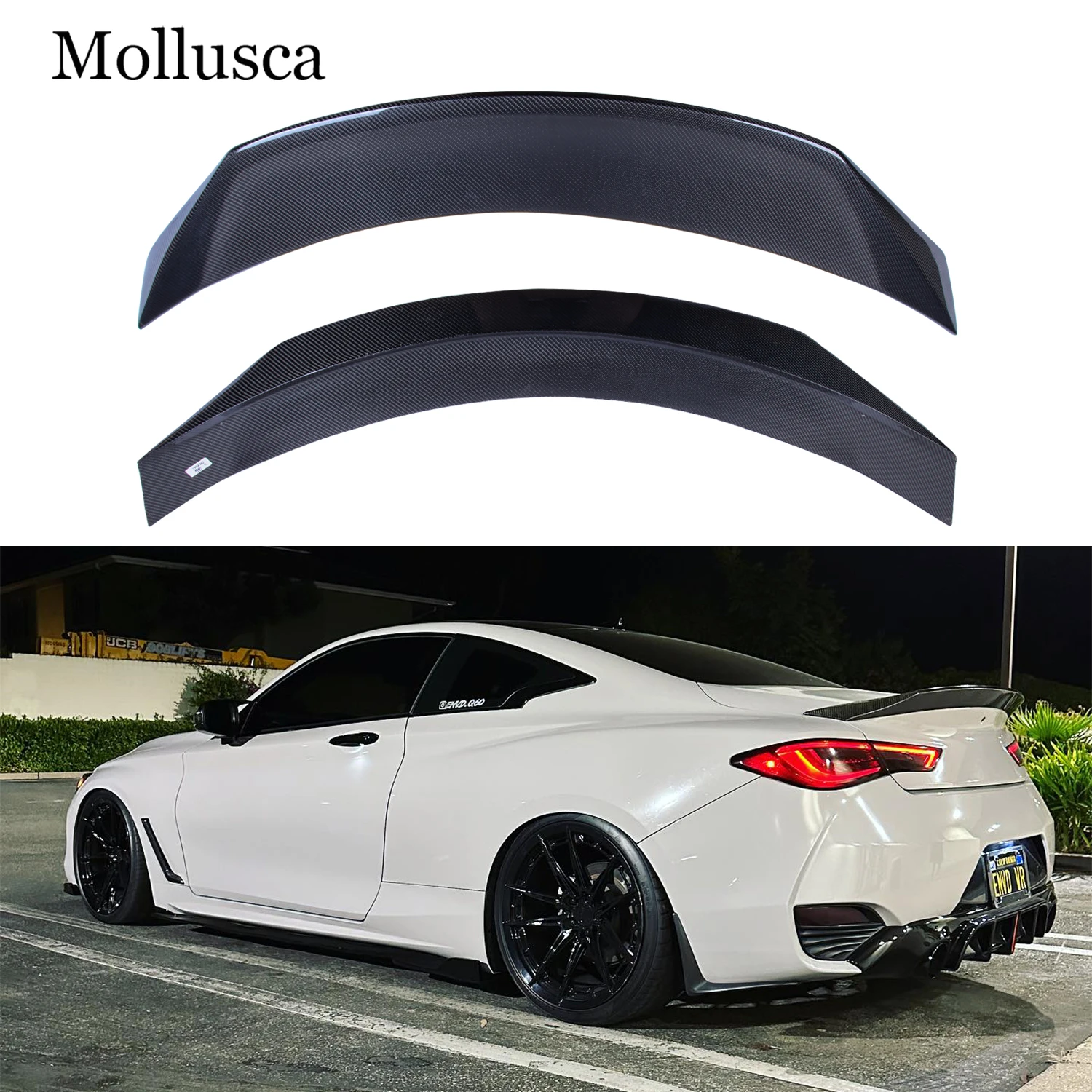 

For Infiniti Q60 Q60S Coupe ASPEC Style Carbon fiber Rear Spoiler Trunk wing 2013-2023