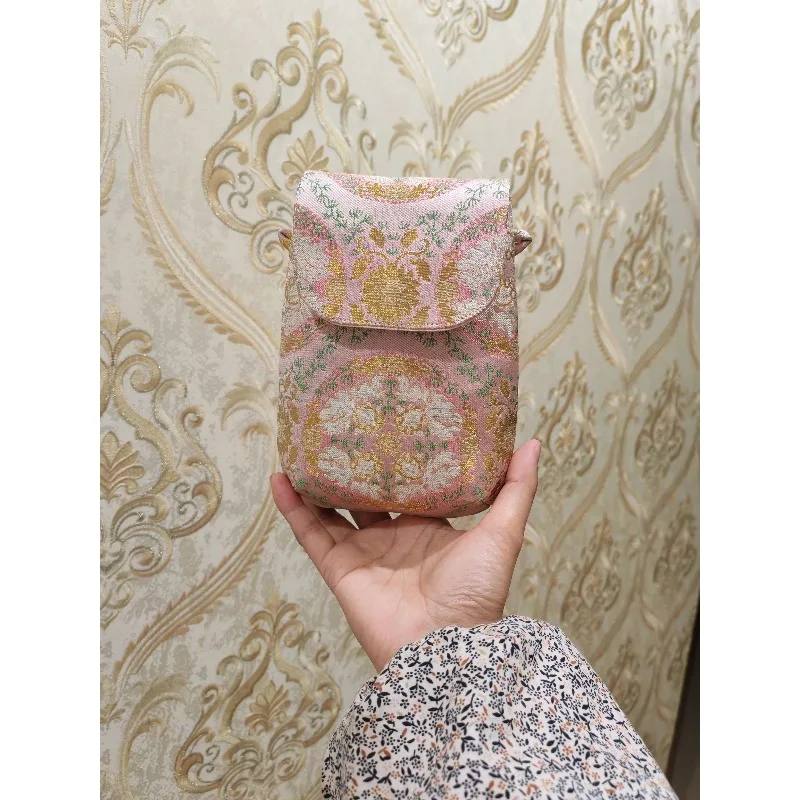 Weaving gold Song brocade goldfish play lotus change bag mobile phone bag accessories