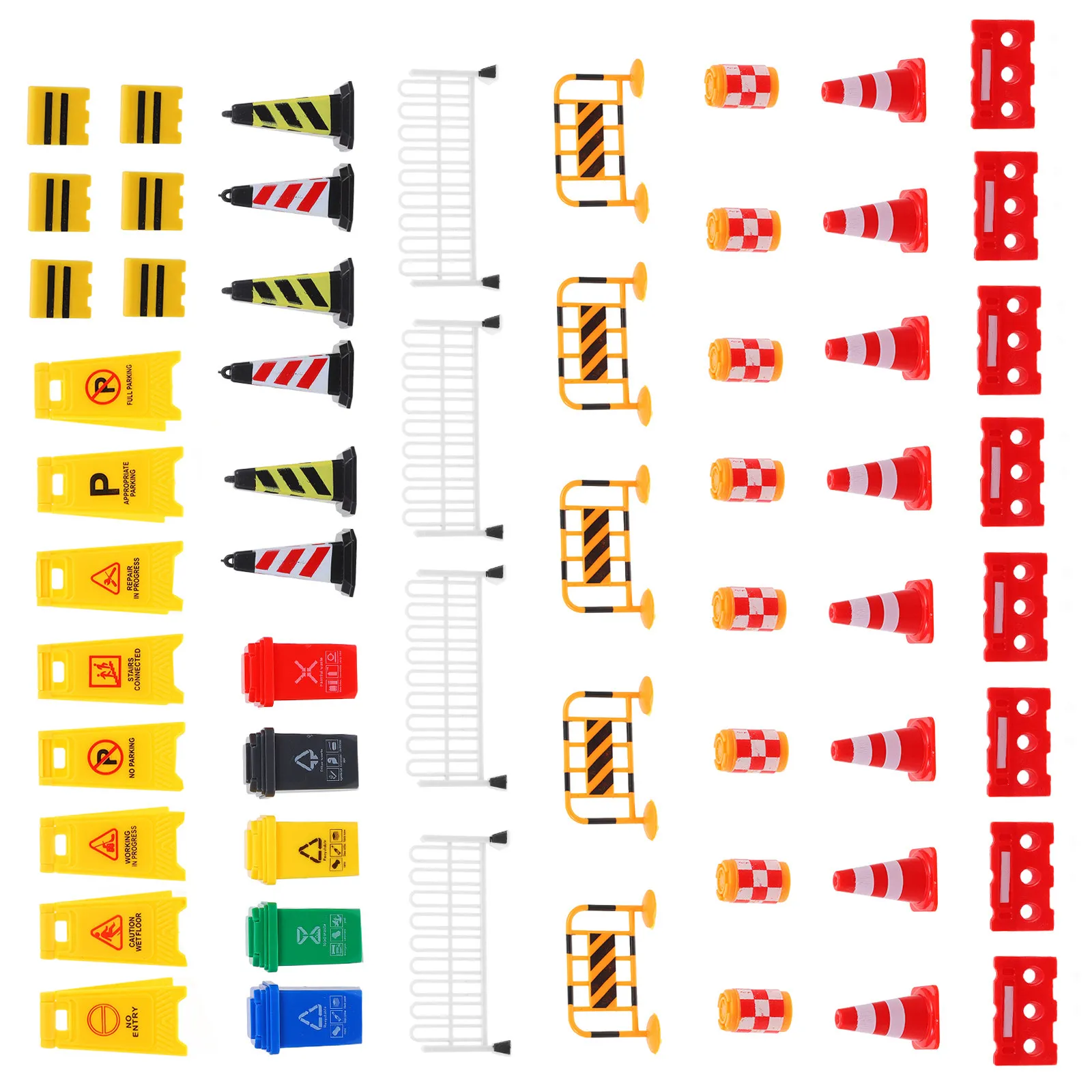 75Pcs Traffic Road Signs Playset Miniature Stop Cones Roadblocks Early Learning Pretend Outdoor Play Traffic Safety Set