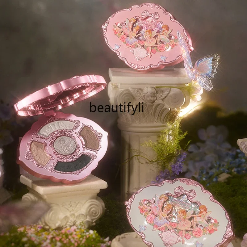

x11 [Новый продукт] Flower Know Midsummer Night Relief Пятицветные тени для век Four Dumb One Flash Комплексная пластина