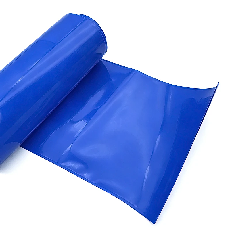Blue PVC Battery Heat Shrink Tubing with an Inner Diameter of 30-300mm, Flame Retardant Insulation, and Short Circuit Prevention